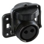 2-pole Military Connector, 24V, VG 96 917, socket, black, rubberized, with crimp/soldeRing Terminals for 35/50mm² cable