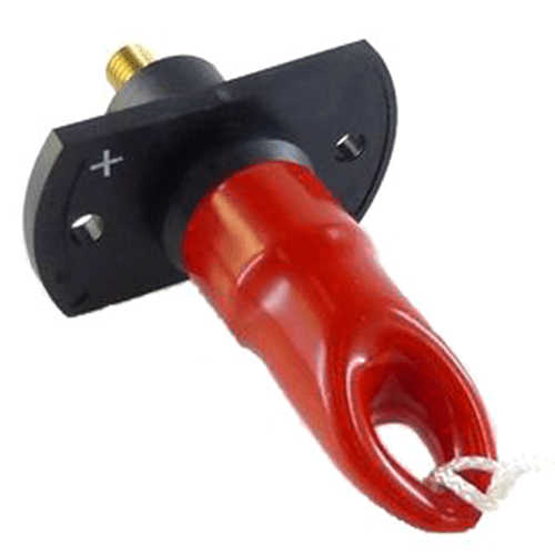 Duct Bolt M10/Ø12mm, brass bolt, red cap