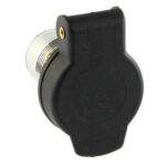 Einbausteckdose 2-polig, 2 x Flachsteckkontakte mit Klappdeckel