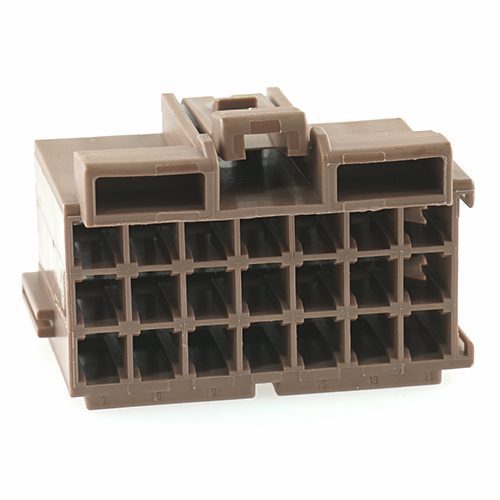 Junior-Power-Timer Buchsengehäuse, 21-polig (3x7), Kodierung A, braun