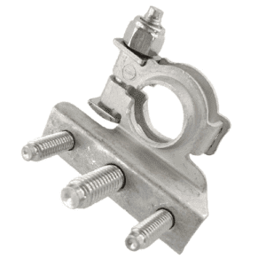 Batterieklemme "-" aus Messingband verzinnt, Anschlussbolzen M6-M8-M6