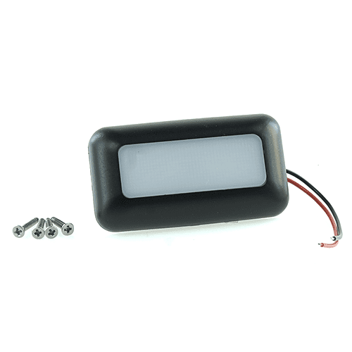 LED-Leuchte, IP65, 64x34 mm, schwarz, Lichtfarbe blau, 4x0,5W, für Aufbau mit Schraubbefestigung