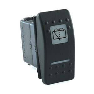 on-on<on Doppelschalter/Taster, 12V/20A, Contura II, LED 1 grün hell, quadratische Linse weiß, Symbol "Scheibenwischer/-wascher hinten"