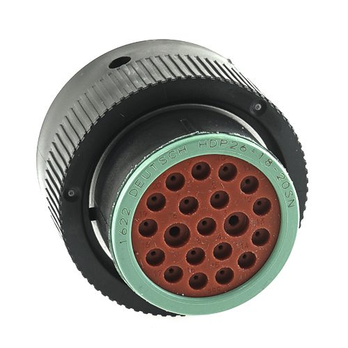 Buchsengehäuse 20-polig, rund, schwarz