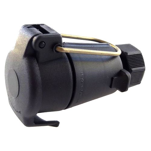 Kupplungsdose 12V, 7-polig, ISO 1724, N-Ausführung, Kunststoff, mit Schraubanschluss, Tülle für Leitungsdurchmesser 6,5-8,5mm