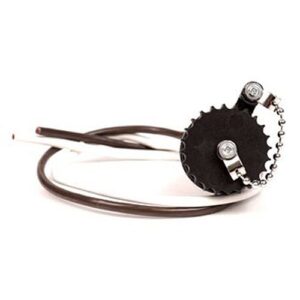 Standard connector, 2-pole, ISO 4165, built in socket, 2x flat-pin terminal, with screw cover, connection cable, sealed