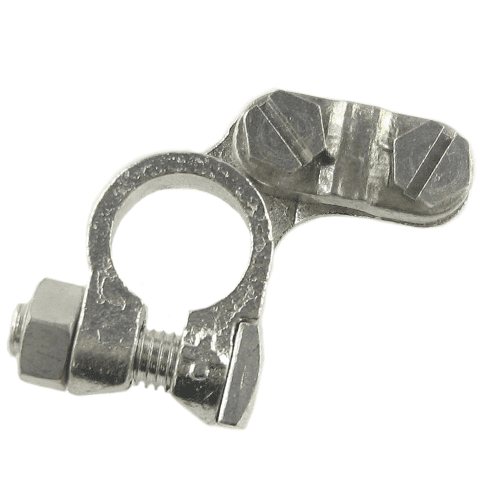 Batterieklemme "+" aus Messingguss, Klemmanschluss, 16-70mm² unten links, nach DIN 72331