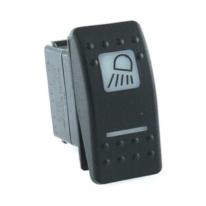 on-2xon-on Doppelschalter, 12V/20A, Contura II, LED 1 grün hell, LED 2 rot hell, quadratische und schmale Linse weiß, Symbol "Arbeitsscheinwerfer hinten"