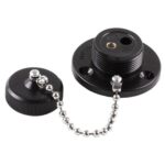 Socket 2-pole DIN 14 690, with seal in the cover, plastic, with Switch