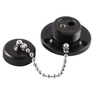 Socket 2-pole DIN 14690, with seal in the cover, plastic