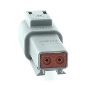 Stiftgehäuse 2-polig, grau, DT04-2P, 0.5-2.0mm² [14-20AWG]