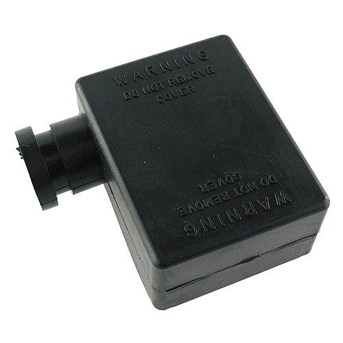 Batterieklemmabdeckung, schwarz, Kabeleintritt Ø17,5mm, seitlich