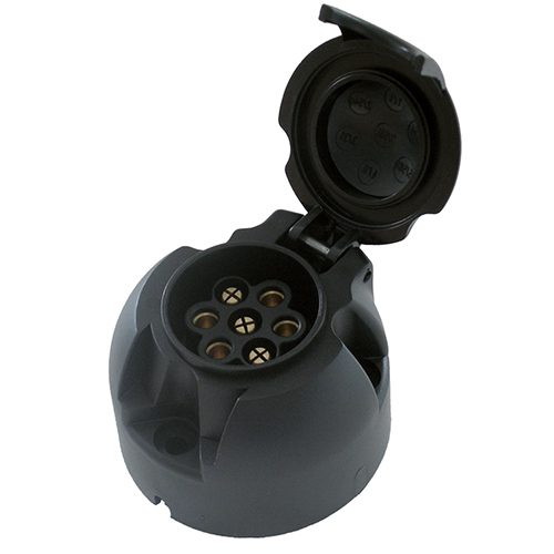 Steckdose 12V, 7-polig, ISO 1724- Typ N, Flachsteckanschluss