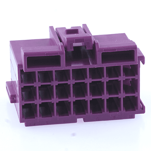 Junior-Power-Timer Buchsengehäuse, 21-polig (3x7), Kodierung A, violett