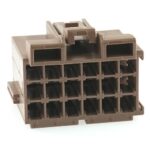 Junior-Power-Timer Buchsengehäuse, 18-polig (3×6), Kodierung A, braun