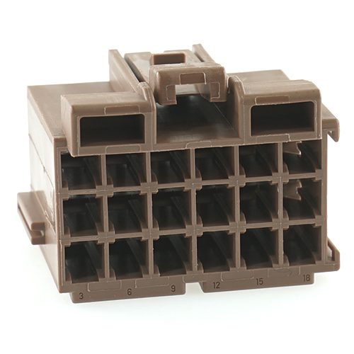 Junior-Power-Timer Buchsengehäuse, 18-polig (3x6), Kodierung A, braun