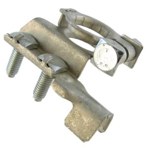 Batterieklemme "+", aus Messingband, Crimpanschluss 25-40mm², Gewindeanschluss 2xM6