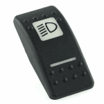 Wippe Contura II, schwarz, quadratische und schmale Linse weiß, Symbol „Abblendlicht“