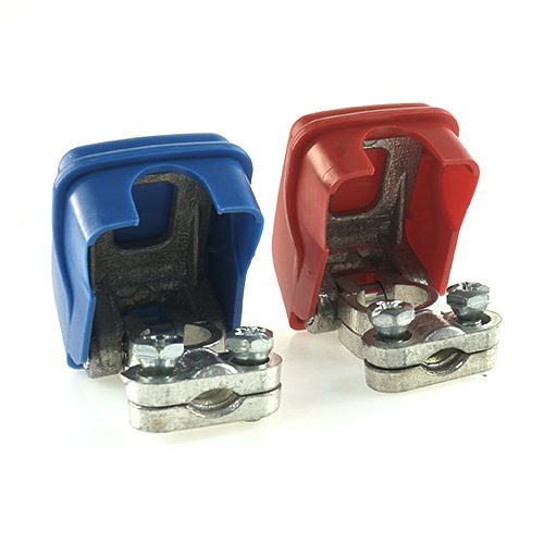 Batterieklemmensatz mit Schnellverschluss, Klemmanschluss bis 70mm², mit Abdeckkappe