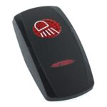 Actuator Contura V, black, oval and bar lens red, symbol “work lamp”