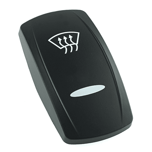 actuator Contura V black, symbol "windscreen heating and ventilation", bar lense, laser etched