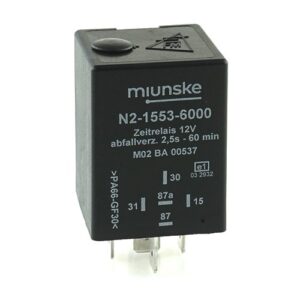 Zeitrelais 12V, NC 10A/NO 15A, 2,5s...60min, einstellbar, abfallverzögert, nicht potentialfrei