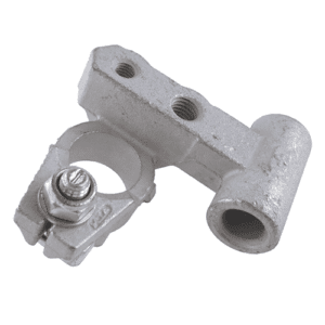 Batterieklemme "+" , Messingguss verzinnt, 50mm², Gewindeanschluss M6+M8