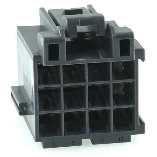 Junior-Power-Timer Buchsengehäuse, 12-polig (3x4), Kodierung A, grau