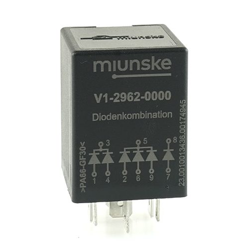 Diode Combination with 6 diodes, 3A, 1000V, 3 diodes with common cathode, 2 diodes with common cathode, 1 diode independent