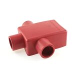 battery terminal cover “+”, for battery terminals, red, with 3 outlets