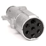 Anhängerstecker 24V, 7-polig, ISO 1185, N-Ausführung, Aluminium, mit Kabelverschraubung