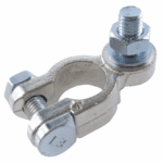 Battery Clamp “+” cast brass, pol diameter: 17.5mm, bolt M8 x 16mm