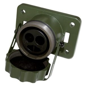 2-pole Military Connector, 24V, VG 96 917, socket, green, with crimp/soldeRing Terminal for 50mm²