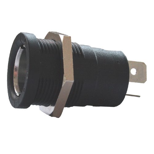 Einbau-Normsteckdose 2-polig, 6-24 V, 16 A, Flachsteckanschluss 6,3 mm