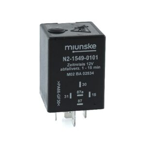Switch-off Delayed Timer Relay 12V, NC 20A/NO 20A, 1...15min adjustable, no dry contact, retriggerable