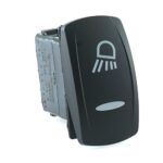 on-on Doppelschalter 24V/15A, Contura V, LED 1 superbright green, LED 2 superbright green, Linse gelasert, Symbol „Arbeitsscheinwerfer vorn“