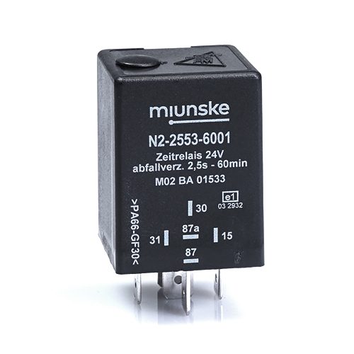 Zeitrelais 24V, NC 10A/NO 15A, 2,5s...60min einstellbar, abfallverzögert, nicht potentialfrei,retriggerbar
