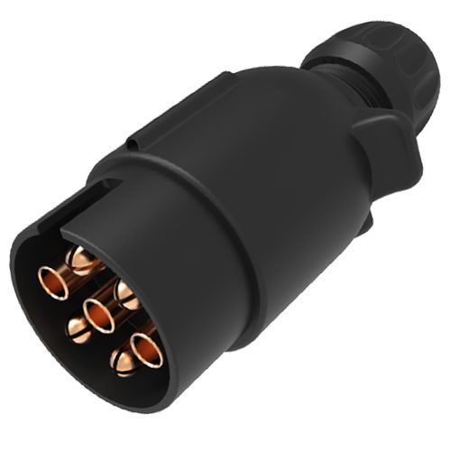 Stecker 7-polig, 12V, Schraubkontakt, Kabelverschraubung für Kabeldurchmesser 9,2-11,5mm