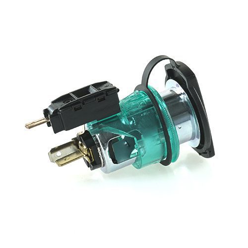 Power-Steckdose, 12V, max. 20A, Spannhülse grün, mit Deckel bedruckt, LED-Beleuchtung