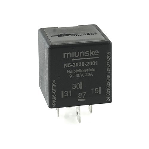 Mini-Halbleiterrelais 9-30V, 20A, mit Schutzdiode zwischen 87 und 31, Überlastabschaltung