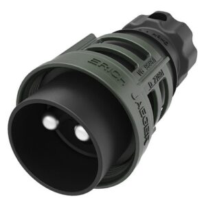 Stecker 2-polig, 24V, gün, Crimp-/Lötkontakt 50mm², Kabelverschraubung für Kabeldurchmesser 12mm