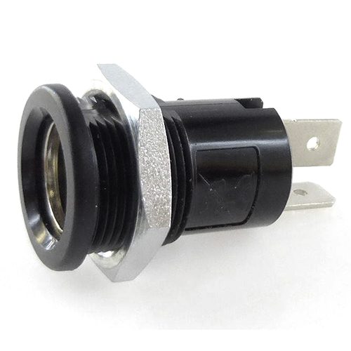 Einbau-Normsteckdose 2-polig, 6-24V/16A, T-Flachsteckanschluss 6,3mm