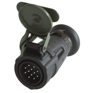 Plug with pin contacts 12-pole, 24V, with cover, for cable diameter 24 mm