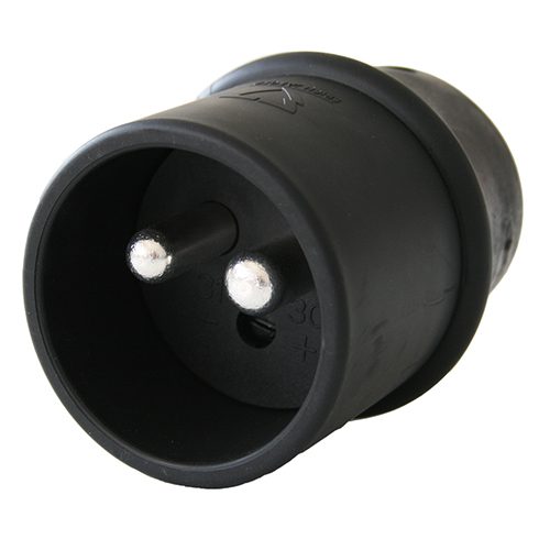 Stecker 2-polig, 24V, mit Lötkontakten, für max. Aderquerschnitt 70mm², for Kabeldurchmesser 18mm