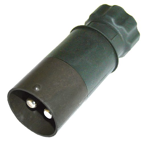 2-poliger Stecker 24V, ohne Schraubring, schwarz, Crimp-/ Lötkontakten für 35mm² Leitung