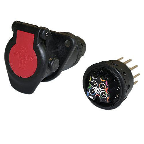 ADR Steckdose15-polig, 24V, Schraubkontakt, mit Schraubkappe, für Kabeldurchmesser 12-18mm