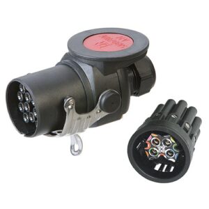 ADR/EBS/ABS Stecker 15-Polig, 24 V, Schraubkontakte, Kabelverschraubung für Kabeldurchmesser 12,00-18,00 mm, Bajonettverschluss