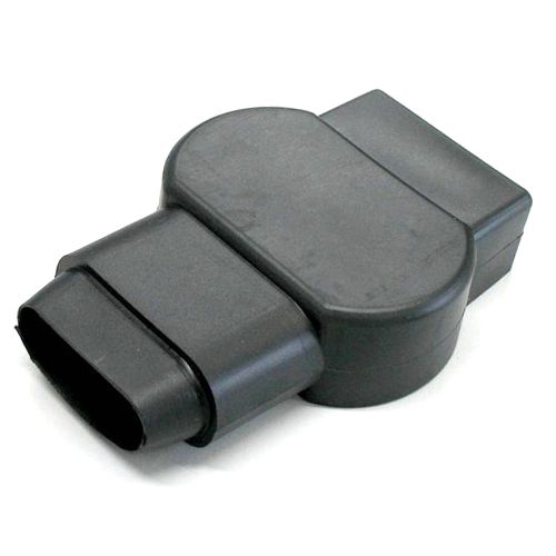 Abdeckung "+" für Batterieklemme, schwarz, Kabeleintritt oval 39,6 x 12,7mm