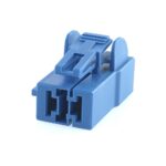 Leistungs-Flachsteckergehäuse, female holder 2-polig, blau