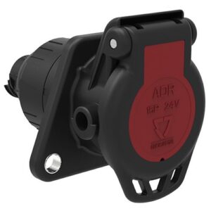 ADR Steckdose, 15-polig, 24 V, Kabelabgang 180°, Kabelabgang 90°, für Wellrohranschluss NW13